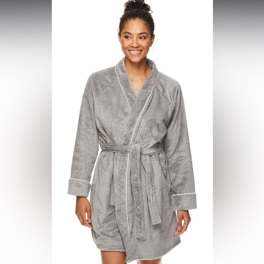 TAHARI Womens Honeycomb Plush Robe, Womens Robes Knee Length 🆕